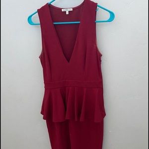 Maroon Peplum Dress